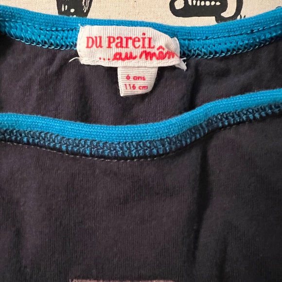 Embroidered navy t-shirt beautiful lion design, size 6, good condition - Picture 2 of 4